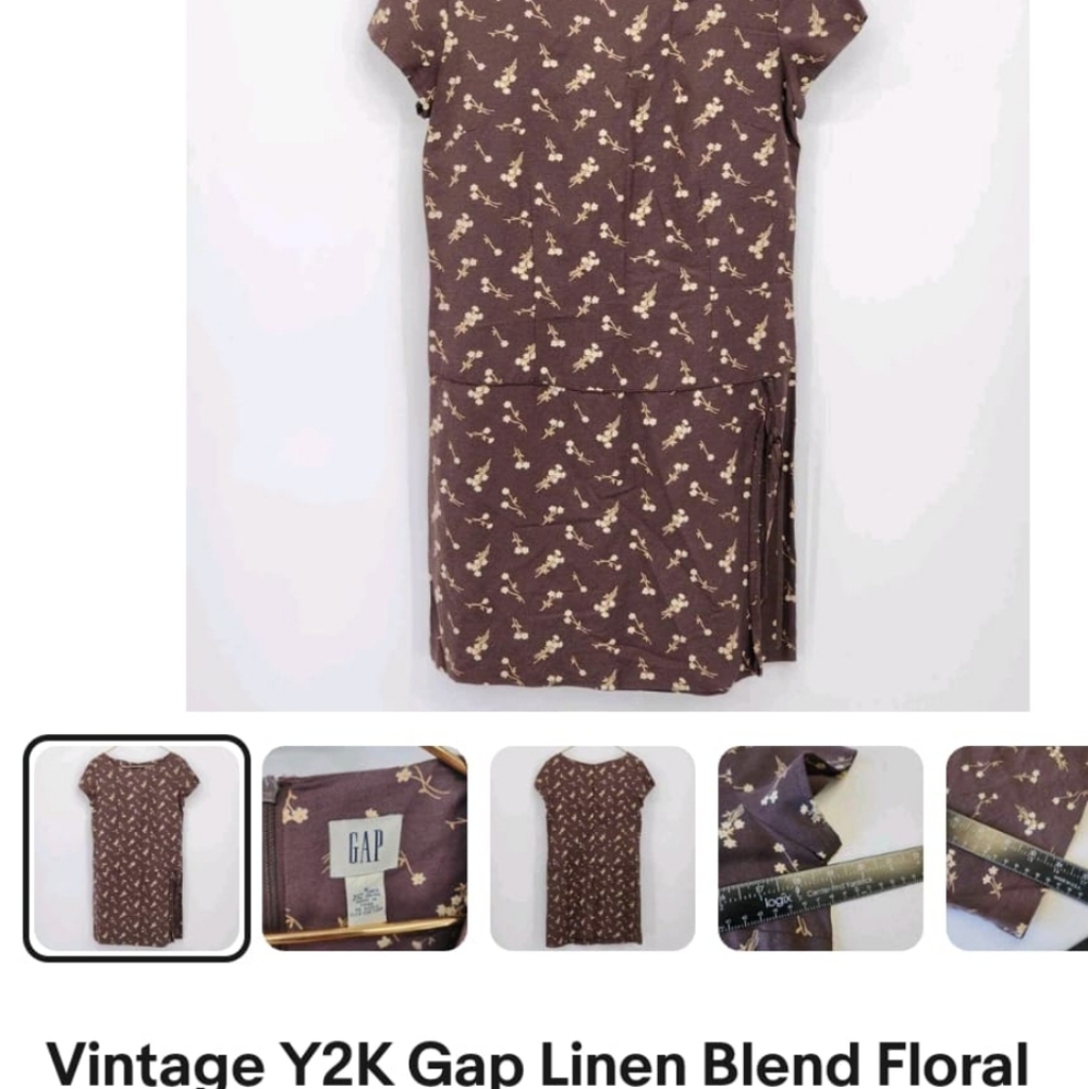 ISO!!! GAP Dark Brown Floral Dress Vintage Y2K